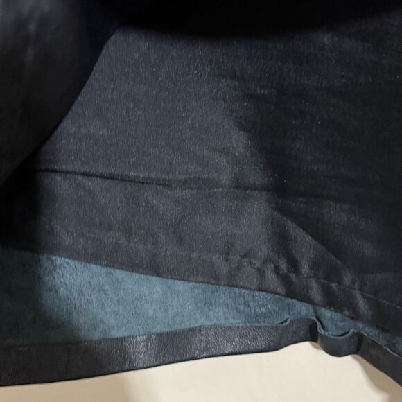 Genuine Leather Midi Pencil Skirt Black Size 16 Classic Minimalist Streetwear - Picture 6 of 9